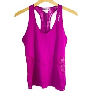 Reebok Women’s Pink Playice Mesh Racerback Athletic Tank Top, Size Small